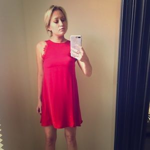 Red Dress with Lace Detail
