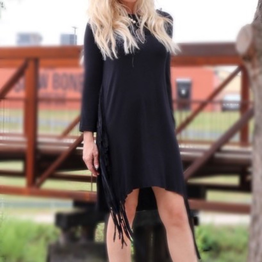 Fringe Tunic Black