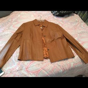 Beige leather jacket