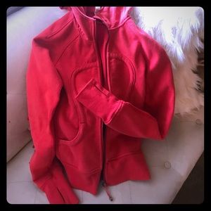 Red Lululemon zip up hoodie