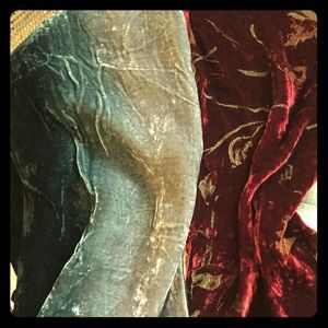 Velvet and silk scarf