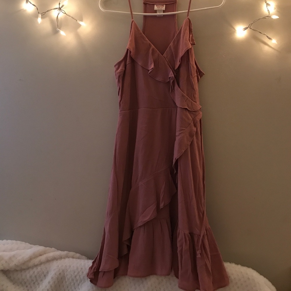 Dusty rose wrap dress