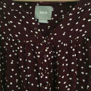Maeve Tops - Maeve Maroon Polka Dot Dolman Sleeve Top Maeve Tops - Maeve Maroon Polka Dot Dolman Sleeve Top