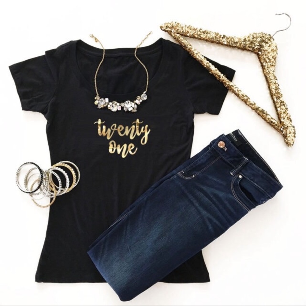 Etsy Gold-Foil 21st Birthday Shirt