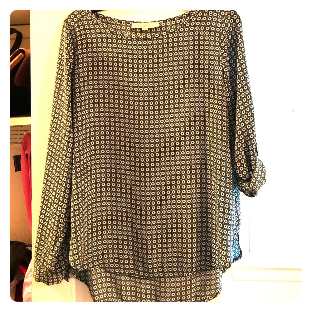 LOFT roll-up long sleeve blouse