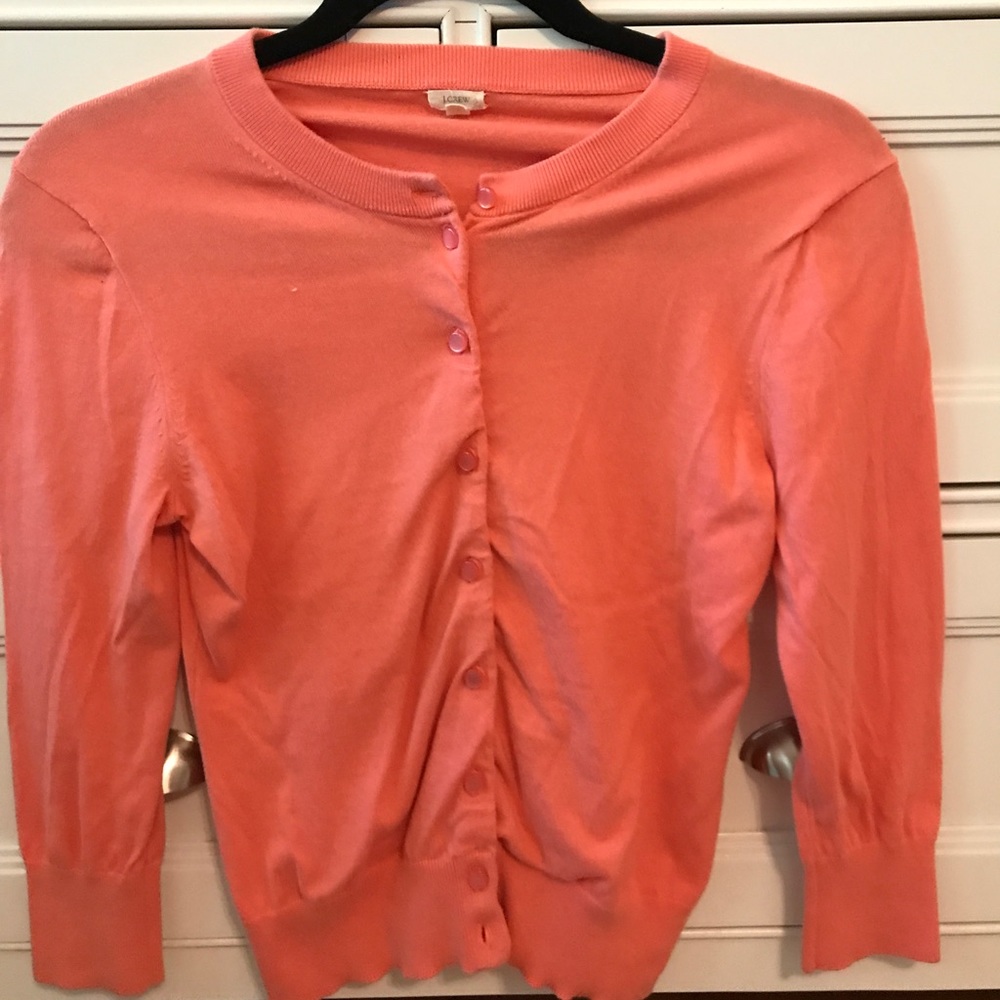 J Crew orange cardigan