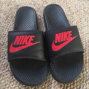Nike red/black slides - men's size 12