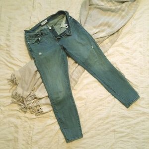 Ann Taylor Loft Curvy Skinny Distressed Denim