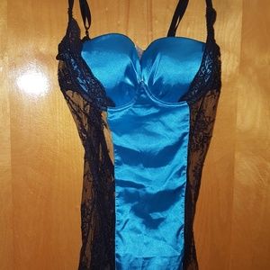 Fredericks of Hollywood Blue/Black Lingere Small