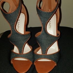 Denim and Camel Color Heel