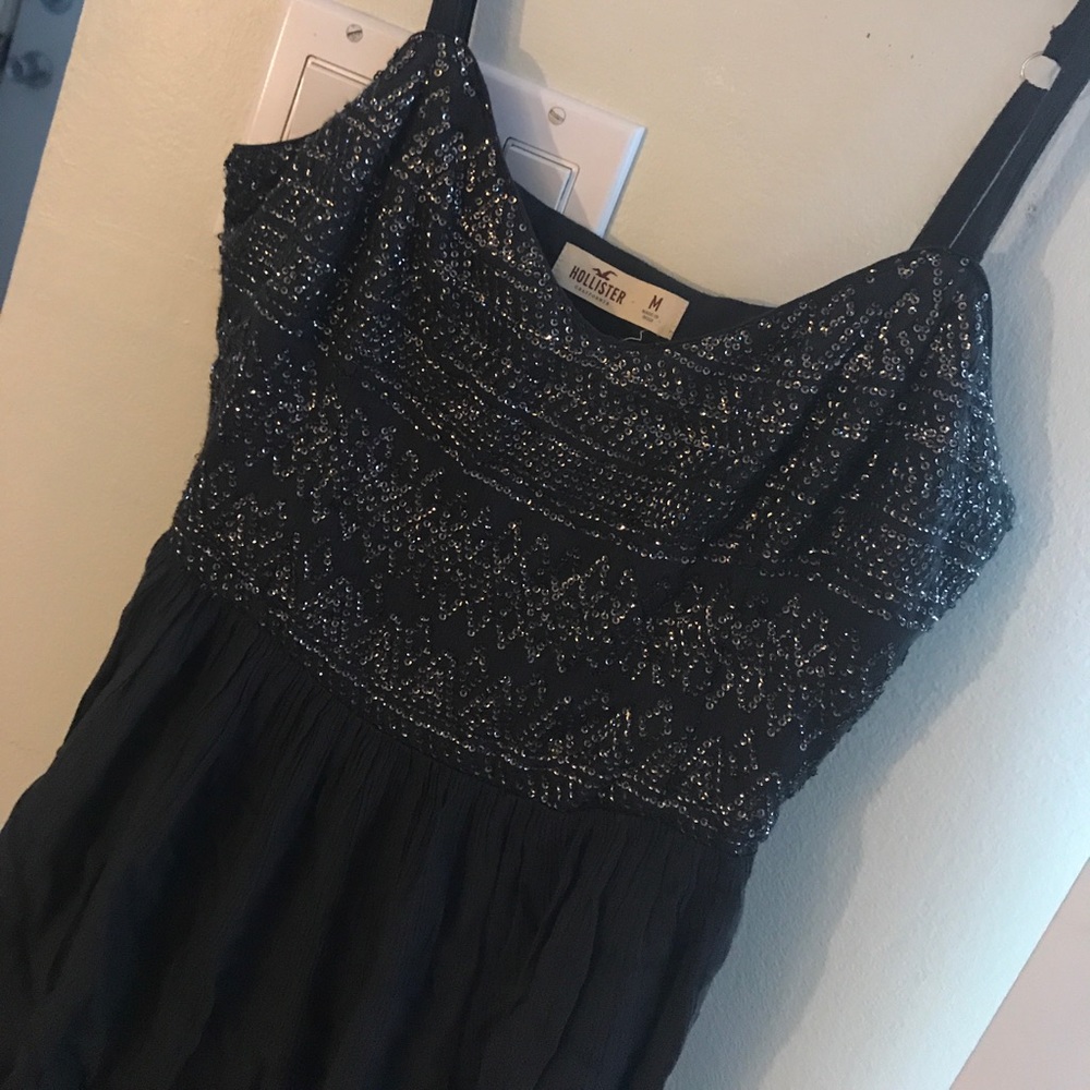 Black Hollister dress with sequin top.