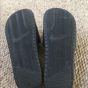 Black and white Nike slides - men's size 11