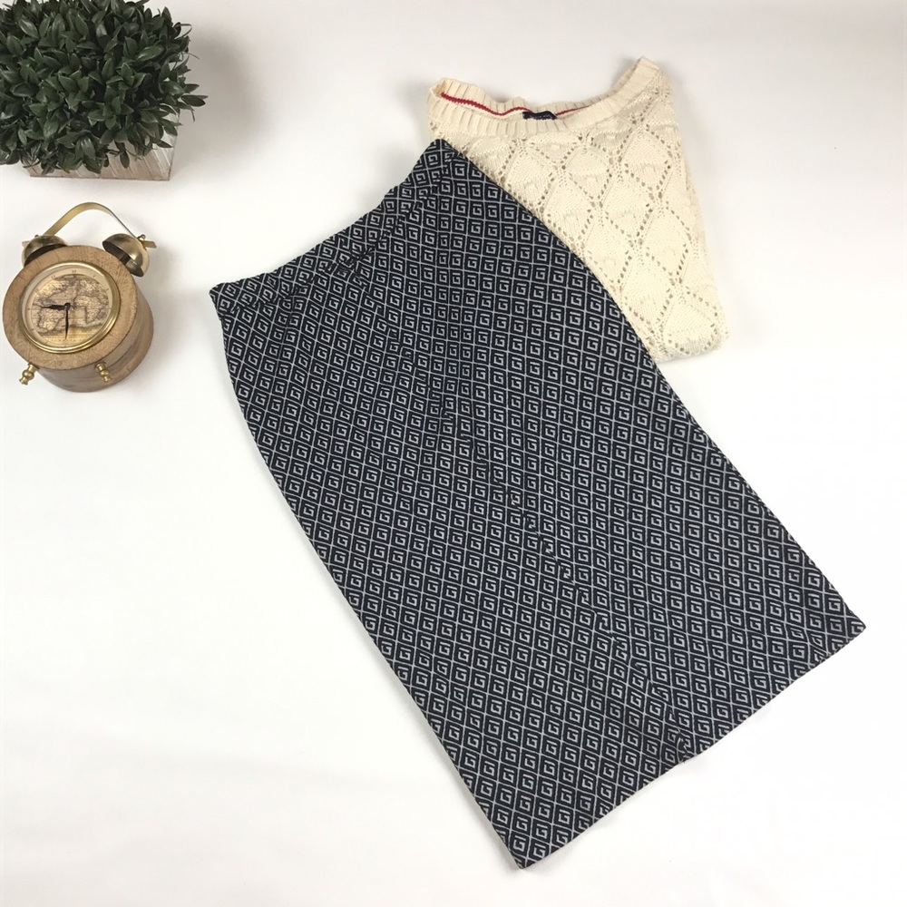 Anthropologie Maeve Geotile Pencil Skirt Intarsia - Picture 5 of 8