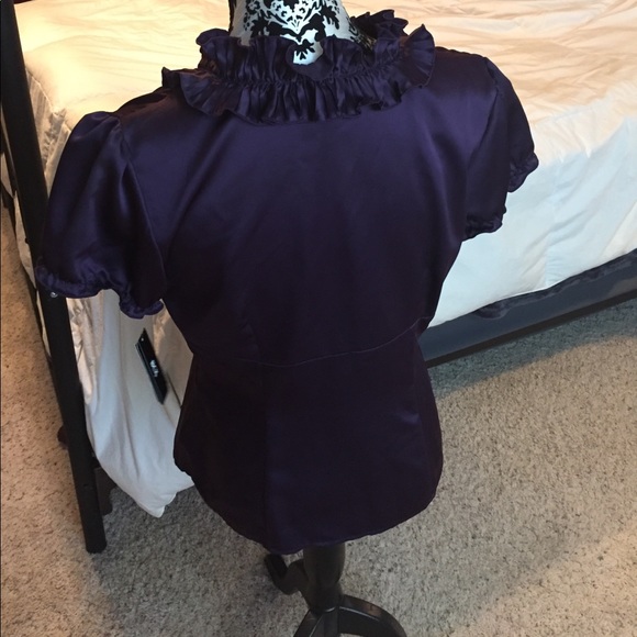 Ruffled Neck Button Down - Picture 2 of 3