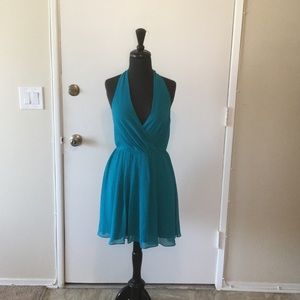 Blue halter dress
