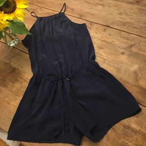 Joie navy blue romper! 100%silk. Size S.
