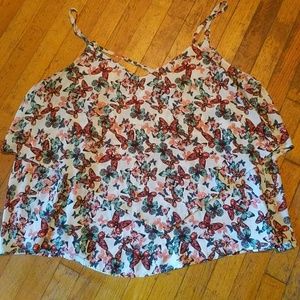 Torrid flowy butterfly cami top