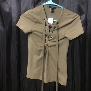 Light olive knit top