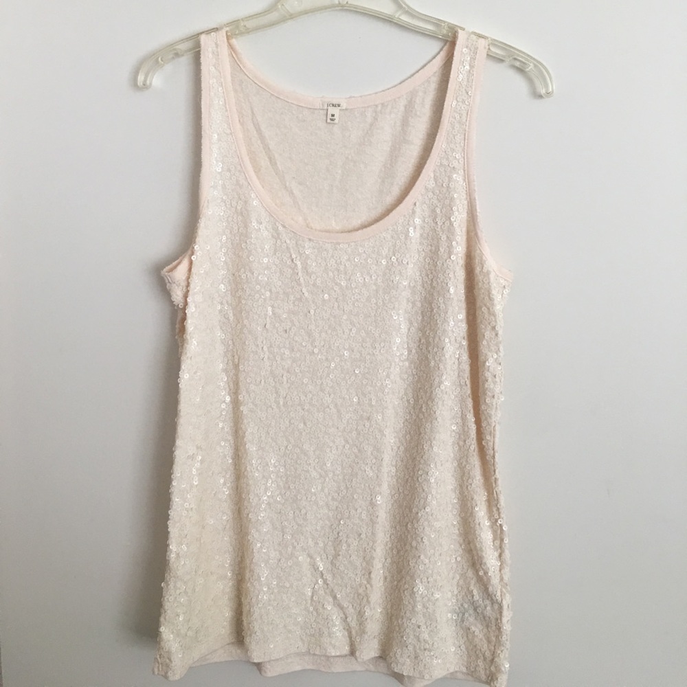 Sequin off white tank