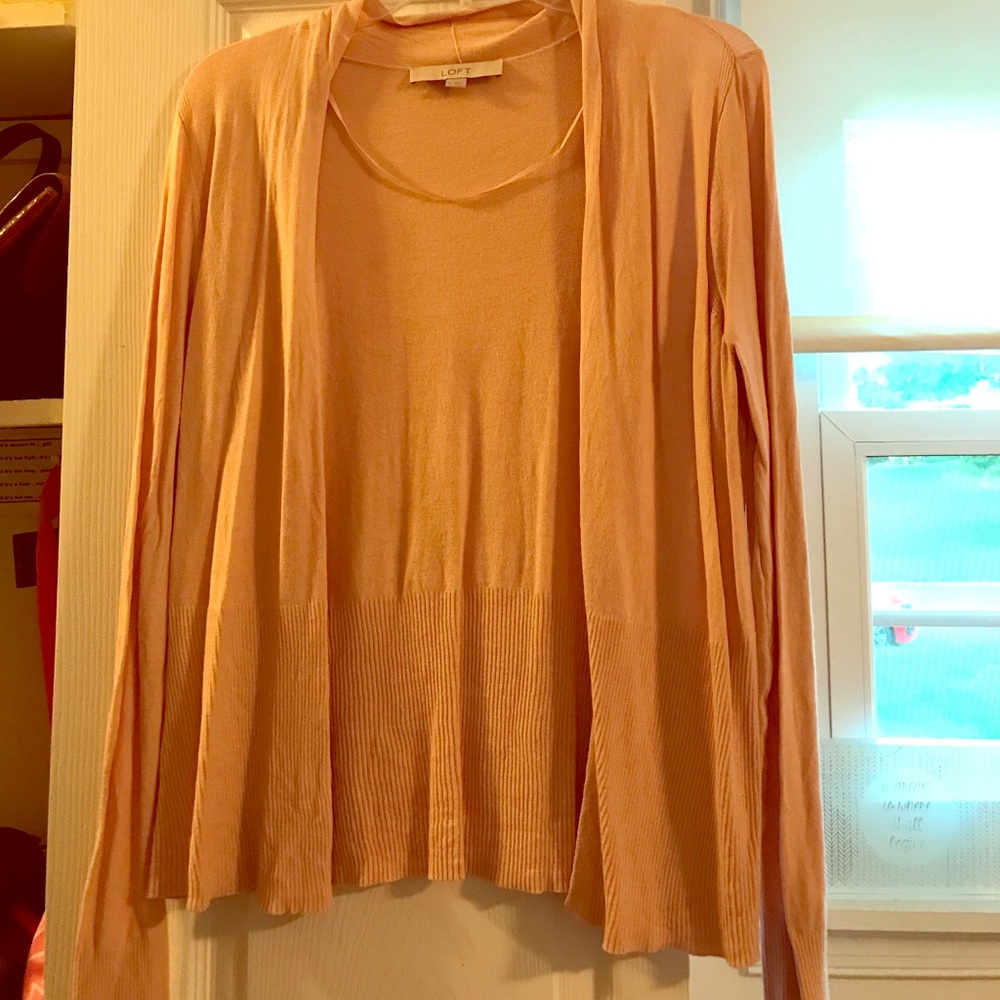Light pink LOFT cardigan