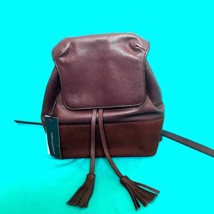 REBECCA MINKOFF BURGUNDY LEATHER BACKPACK