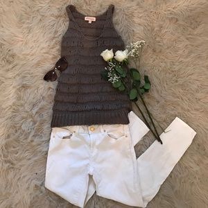 Philosophy netted sweater tank