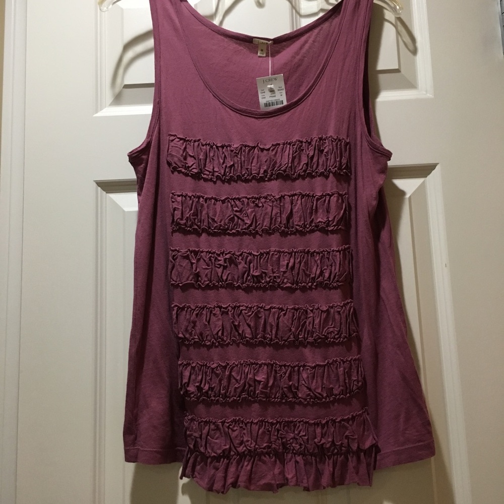 JCrew Ruffled tank M BNWT