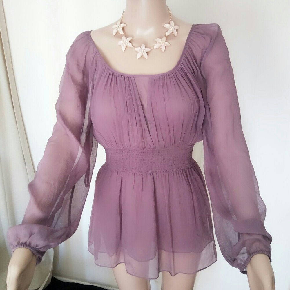 NWT BCBG women's chiffon top size small