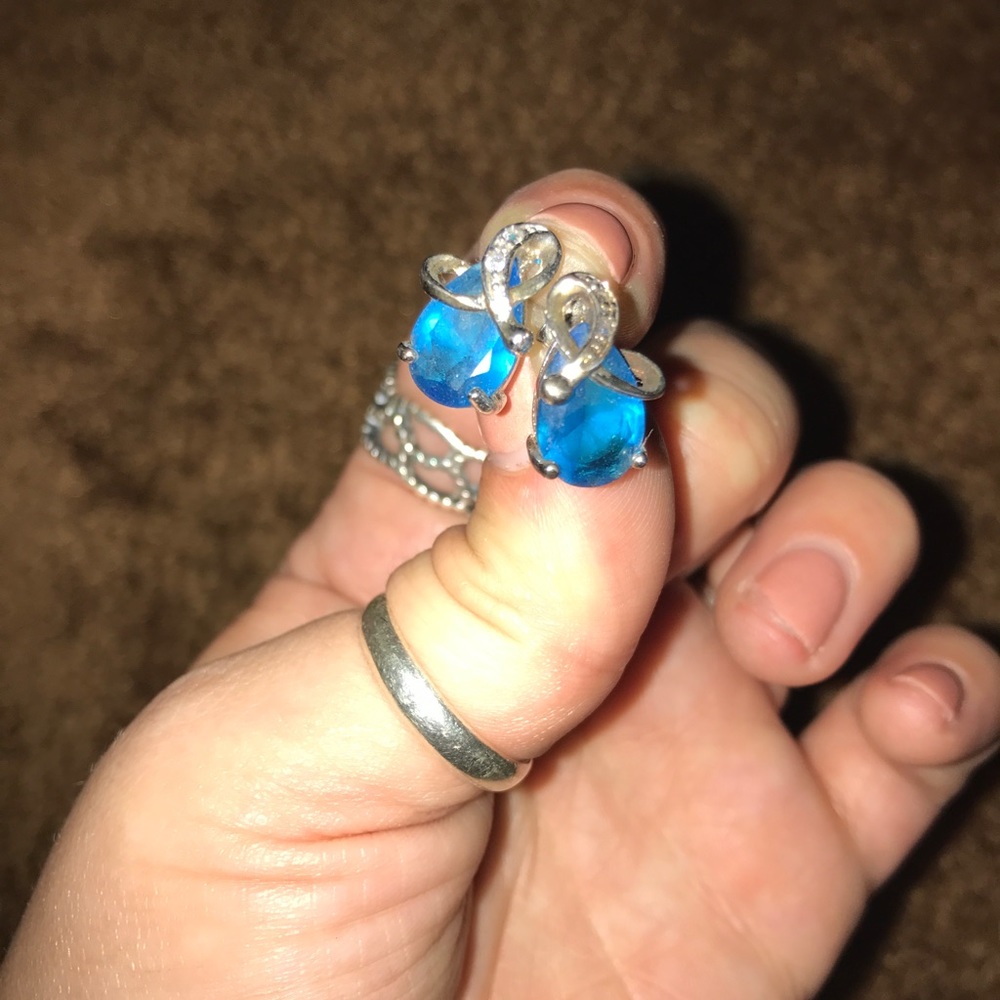 Blue Jeweled Studs