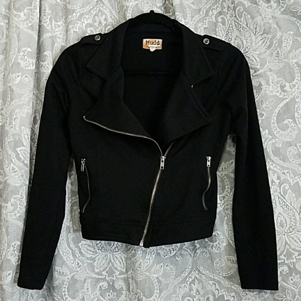 🚫SOLD🛇 Black Moto Cropped Sweater (size: S)