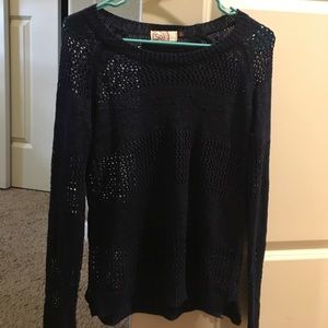 Navy blue knitted sweater