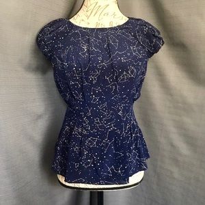 Anthropologie Silk Constellation Blouse