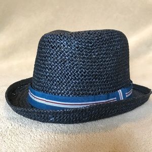 Men's Black straw fedora