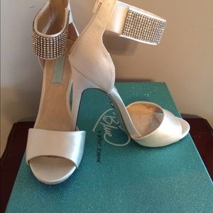 Betsey Johnson SB-Unite Ivory Satin Heels