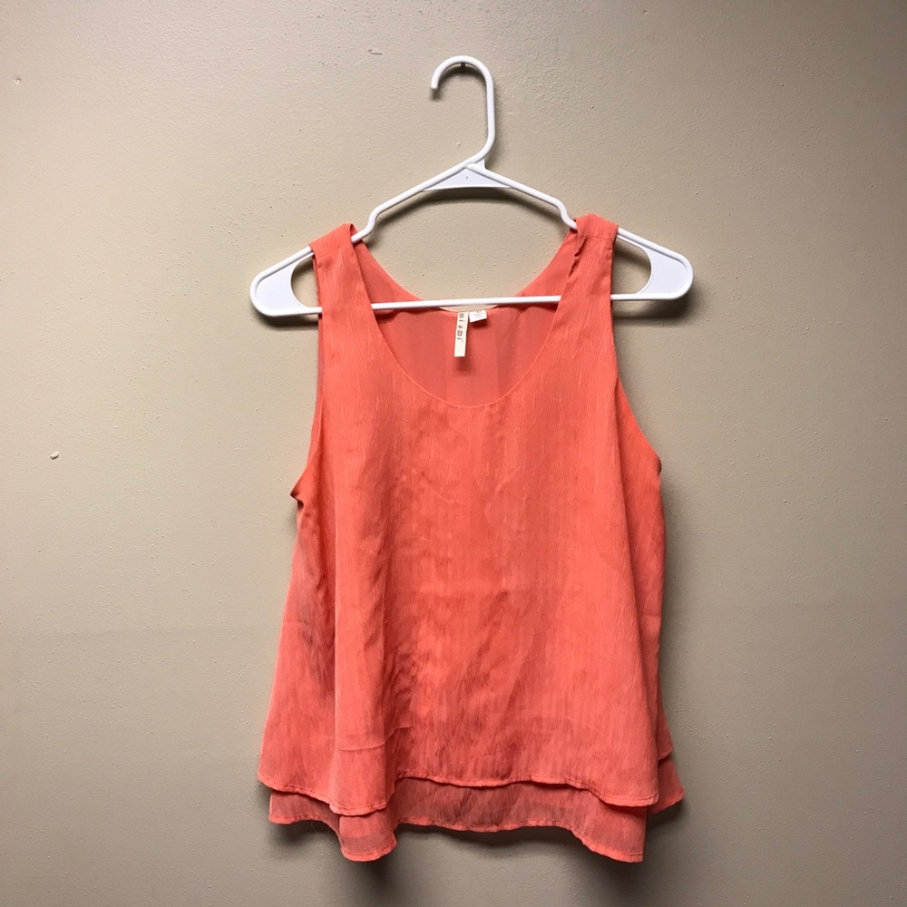 Francesca's Flowy Orange Tank Top