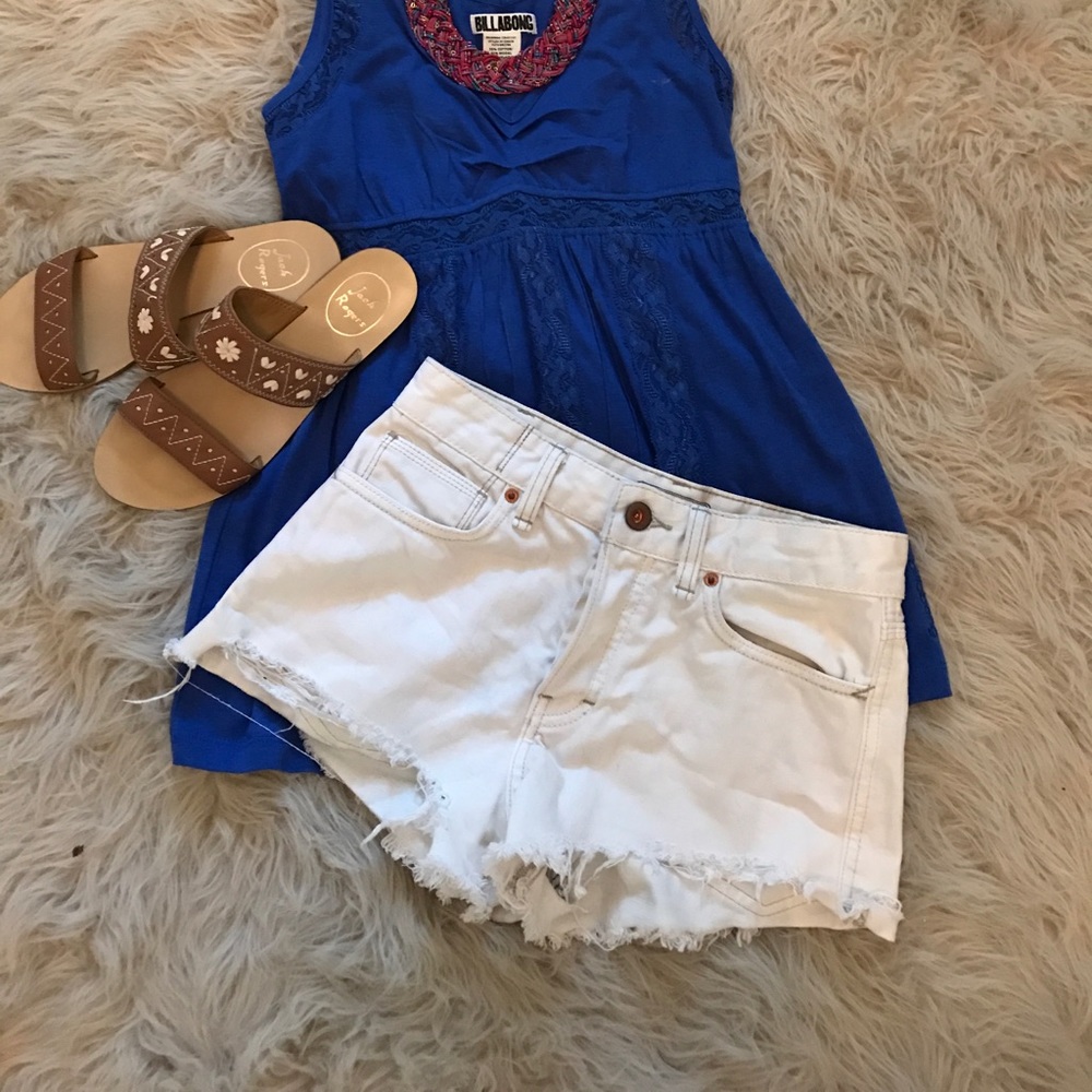 Free People white cut off shorts