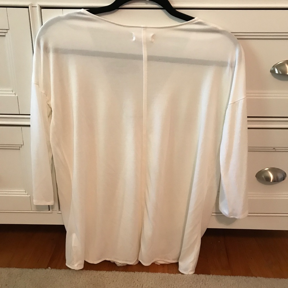 white surplice 3/4 sleeve shirt from Urban