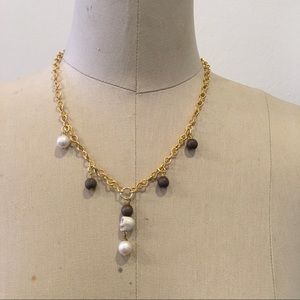 Pearl & Howlite Skull Necklace Jessica Elliot