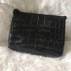 Leather Crocodile Embossed cross body Bag