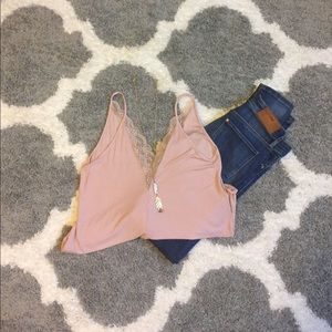 NWOT American eagle lace v tank top