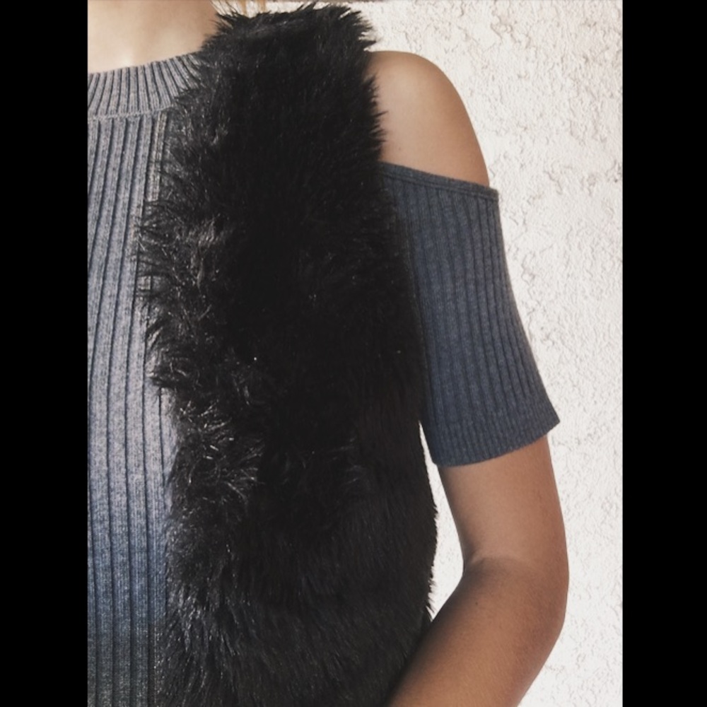 Lace Detail Faux Fur Vest