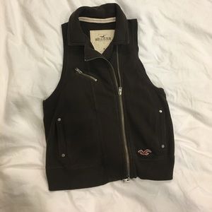 Brown zippered vest