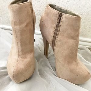 Suede Gold Strip heel boots