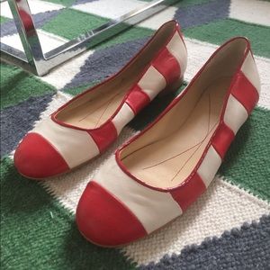 Kate Spade Red and White Stripe Flats