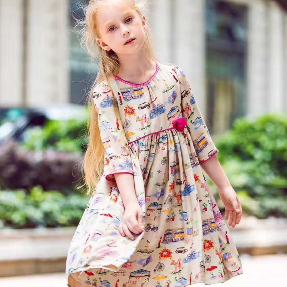 girls floral babydoll style dress - Picture 3 of 6