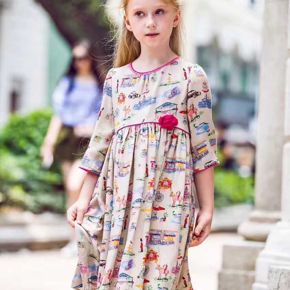 girls floral babydoll style dress - Picture 4 of 6