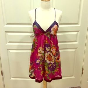 Floral strappy tunic top