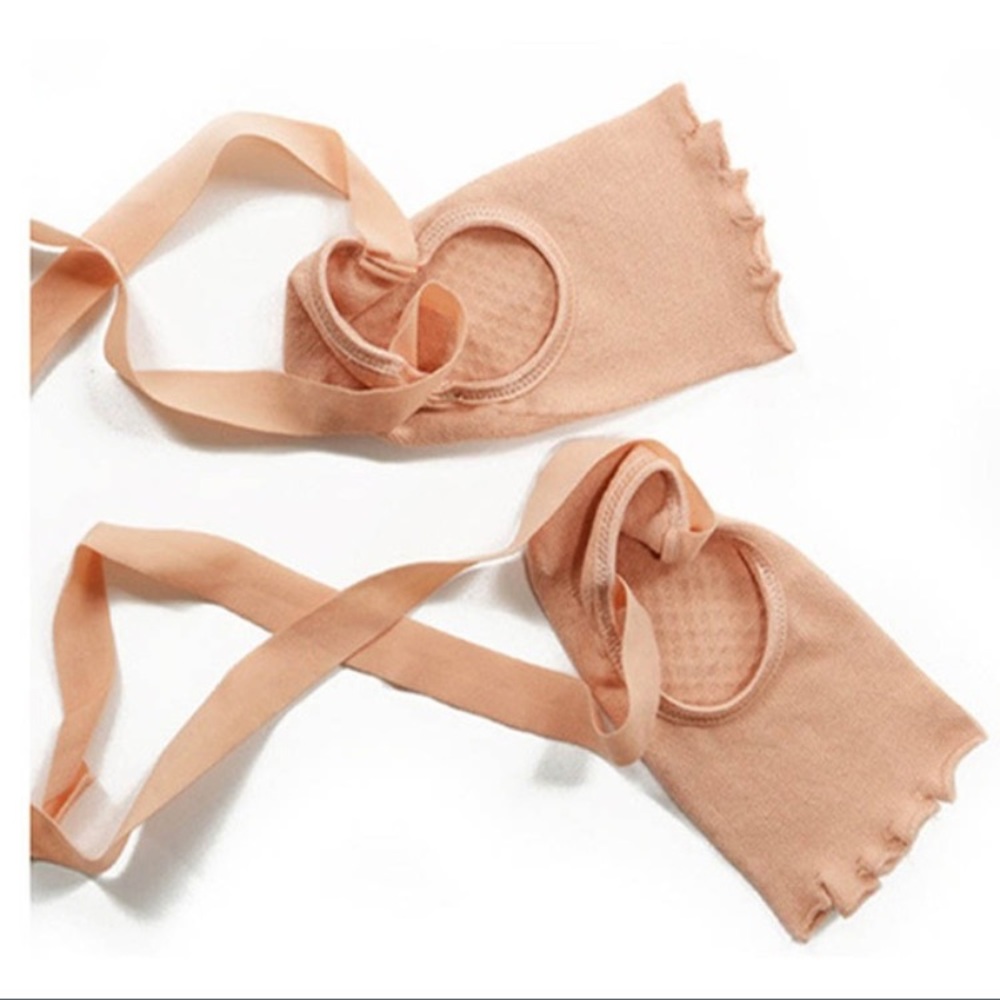 Non-Slip Five Fingers Bandage Yoga Ballet Socks in Pink and Black Set of Two