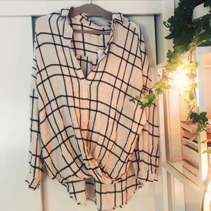 High Low Cozy Flannel Button-Down Shirt