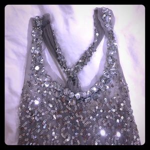 Silver sequined tank